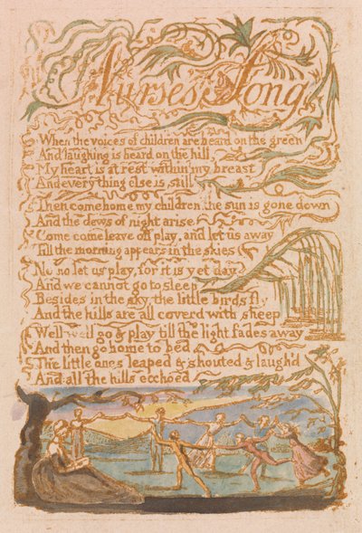 Lieder der Unschuld, Platte 22, Das Lied der Krankenschwester (Bentley 38) von William Blake